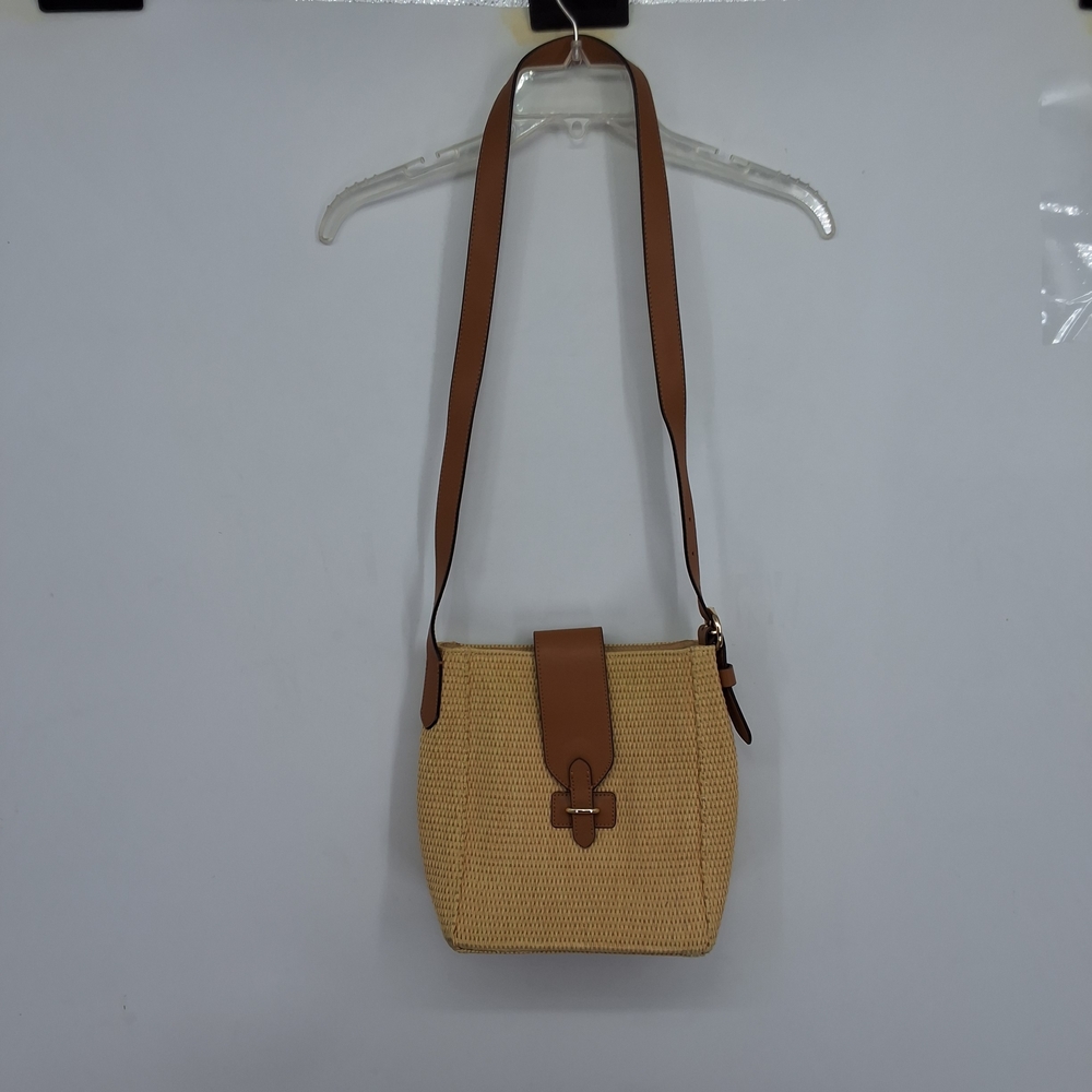 Banana Republic Woven Tan and Brown Crossbody Bag